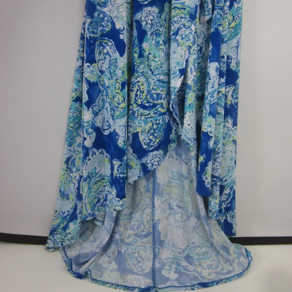 Limited Womens Small Blue Maritime Paisley Dress Knit Ruffle Sundress NWT $99 S - Picture 3 of 11